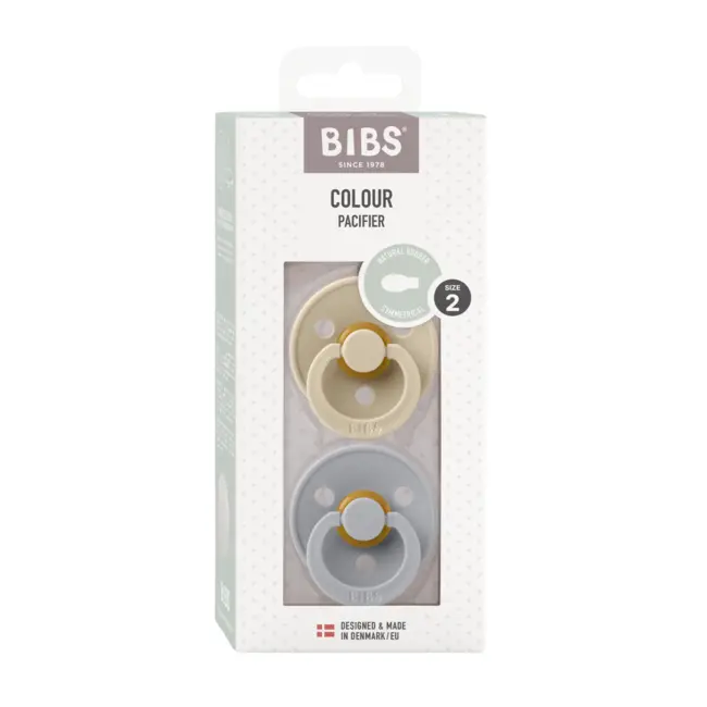 Bibs - set 2 suzete colour latex, tetina simetrica, 6 luni +-vanilla/cloud bbb2221420