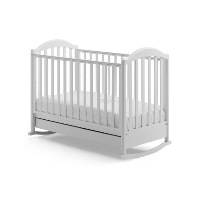 Patut Bebe Balansoar Din Lemn Masiv, Cu Sertar, Roti, Laterale Culisabile Si Inaltime Reglabila A Saltelei, Euro, 127x63 Cm Pjbpat_euro_w