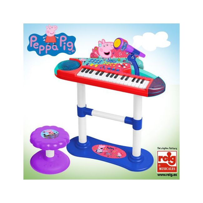 Keyboard electronic cu microfon si scaunel peppa pig rg2353