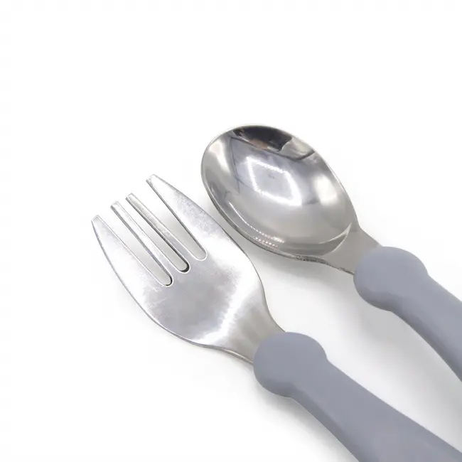 Set tacamuri din inox pentru copii BabyJem (Culoare: Gri) JEMbj_5224