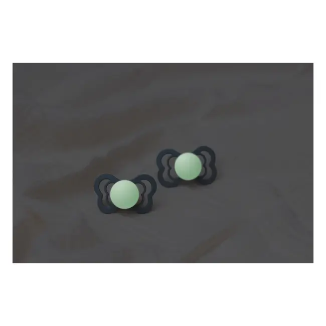 Bibs - set 2 suzete fosforencente couture glow silicon, tetina anatomica, 0 luni +-sage/cloud bbb1700318