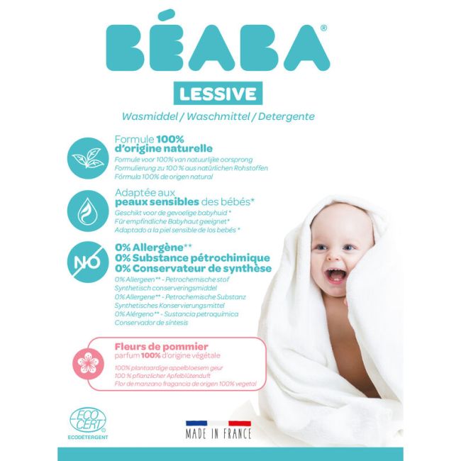 Detergent de rufe lichid Beaba Flori de Mar, 1 L/16 spalari, Certificat Ecocert ERFB910009