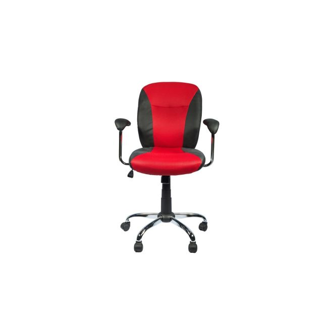 Scaun birou gn45, mesh/piele ecologica, mecanism balans, inaltime reglabila, 80 kg, rosu/negru drm9512