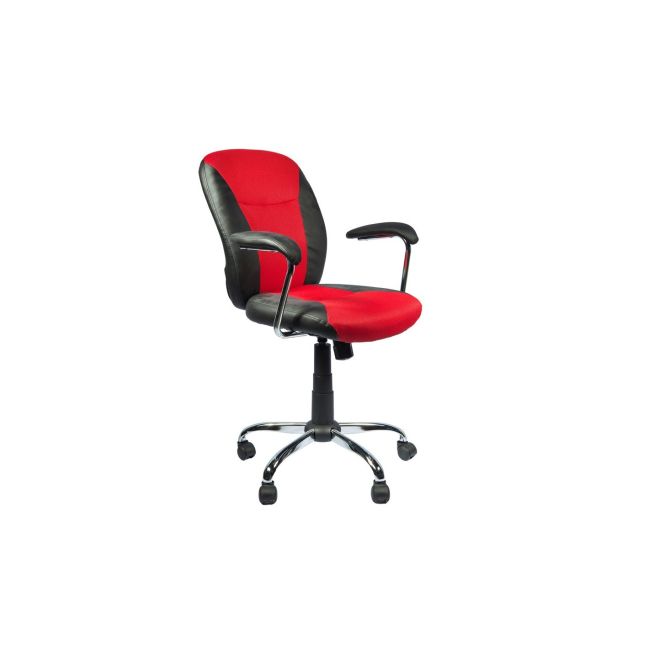 Scaun birou gn45, mesh/piele ecologica, mecanism balans, inaltime reglabila, 80 kg, rosu/negru drm9512