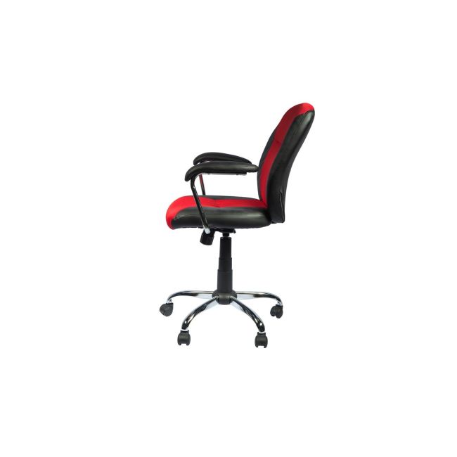 Scaun birou gn45, mesh/piele ecologica, mecanism balans, inaltime reglabila, 80 kg, rosu/negru drm9512