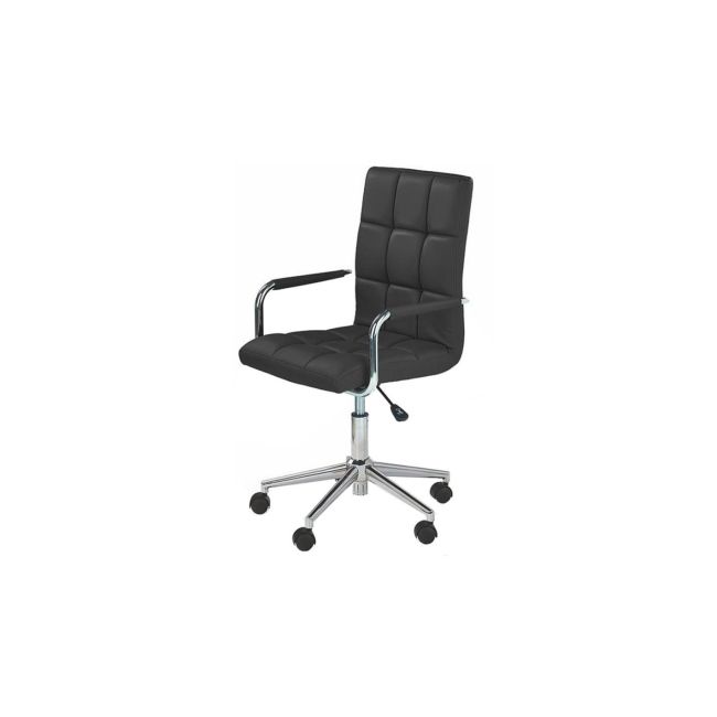 Scaun birou ergonomic, hm gonzo 2, cadru cromat, tapiterie piele ecologica, mecanism de balans, roti pivotante, 90 kg, negru drm4760