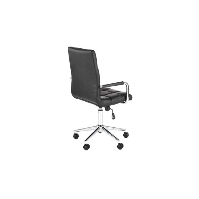 Scaun birou ergonomic, hm gonzo 2, cadru cromat, tapiterie piele ecologica, mecanism de balans, roti pivotante, 90 kg, negru drm4760