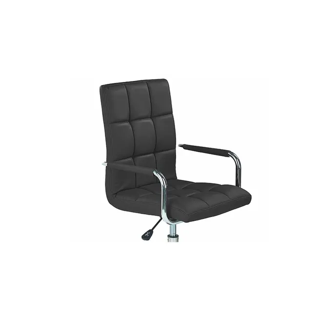 Scaun birou ergonomic, hm gonzo 2, cadru cromat, tapiterie piele ecologica, mecanism de balans, roti pivotante, 90 kg, negru drm4760