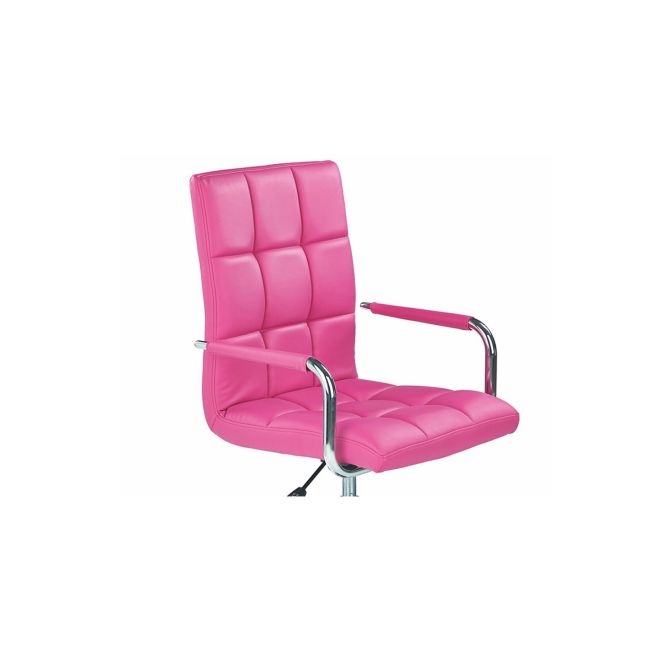 Scaun birou ergonomic, hm gonzo 2, cadru cromat, tapiterie piele ecologica, mecanism de balans, roti pivotante, 90 kg, roz drm4759