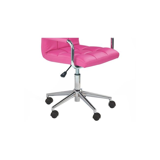 Scaun birou ergonomic, hm gonzo 2, cadru cromat, tapiterie piele ecologica, mecanism de balans, roti pivotante, 90 kg, roz drm4759