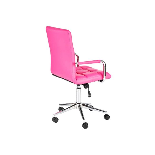 Scaun birou ergonomic, hm gonzo 2, cadru cromat, tapiterie piele ecologica, mecanism de balans, roti pivotante, 90 kg, roz drm4759