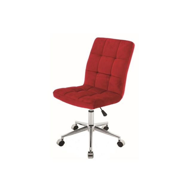 Scaun birou cu stofa tip catifea sl q020, inaltime reglabila, cadru cromat, rotatie 360°, 90 kg, bordo drm8811