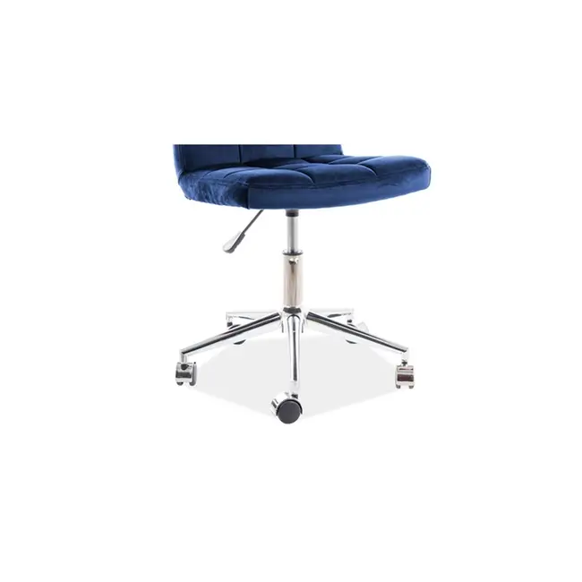 Scaun birou cu stofa tip catifea sl q020, inaltime reglabila, cadru cromat, rotatie 360&deg;, 90 kg, albastru drm9671