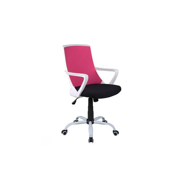 Scaun birou ergonomic, sl q248, tapiterie stofa, reglabil pe inaltime, roti pivotante, mecanism balansare, 100 kg, negru/roz drm4735