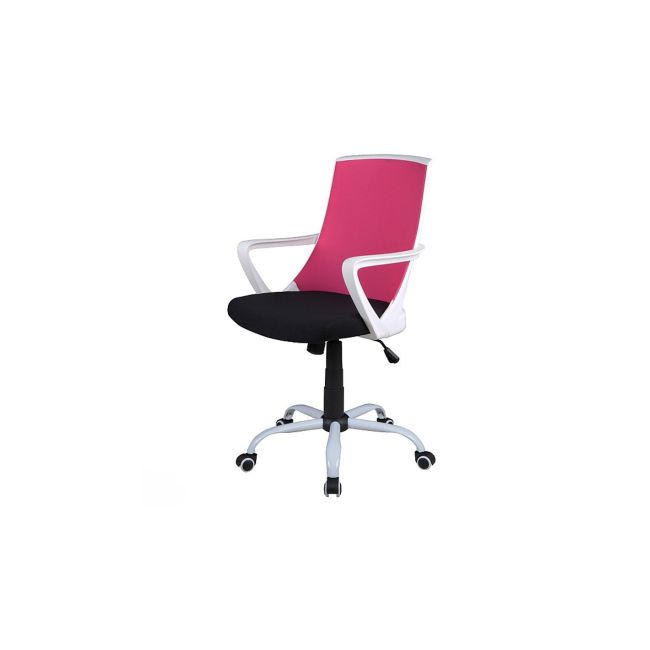 Scaun birou ergonomic, sl q248, tapiterie stofa, reglabil pe inaltime, roti pivotante, mecanism balansare, 100 kg, negru/roz drm4735