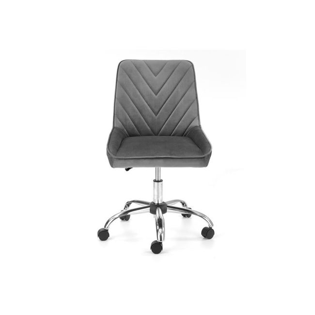 Scaun birou copii hm rico, ergonomic, stofa tip catifea, cadru polipropilena, 100 kg, gri drm9681