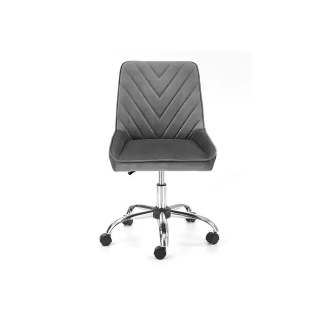 Scaun birou copii hm rico, ergonomic, stofa tip catifea, cadru polipropilena, 100 kg, gri drm9681