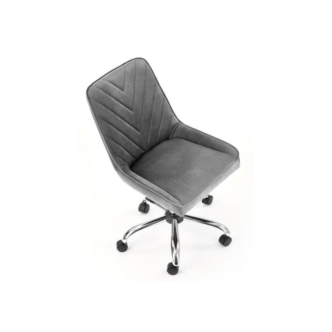 Scaun birou copii hm rico, ergonomic, stofa tip catifea, cadru polipropilena, 100 kg, gri drm9681