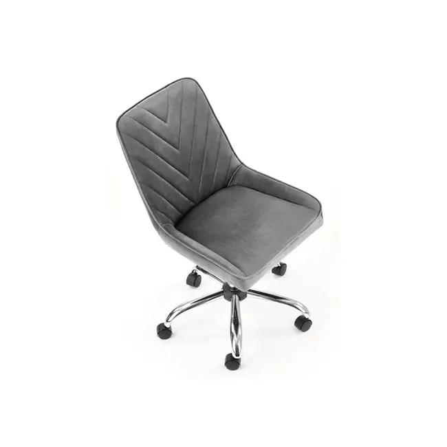Scaun birou copii hm rico, ergonomic, stofa tip catifea, cadru polipropilena, 100 kg, gri drm9681