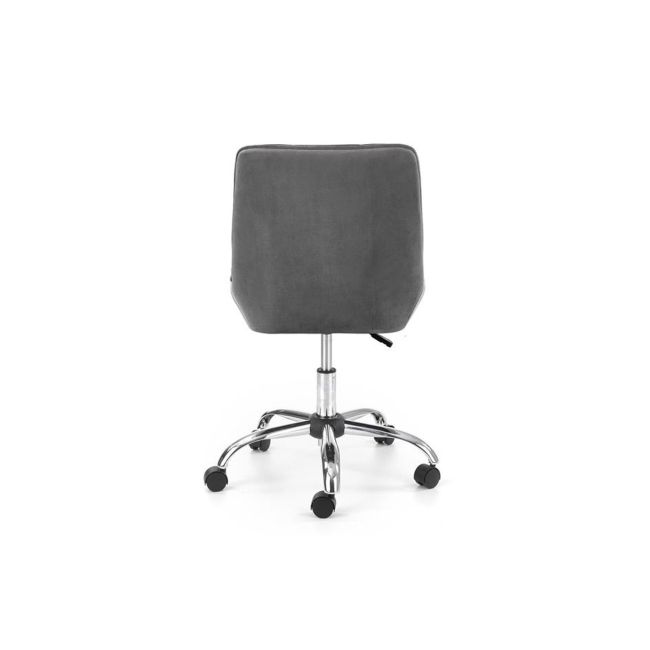 Scaun birou copii hm rico, ergonomic, stofa tip catifea, cadru polipropilena, 100 kg, gri drm9681