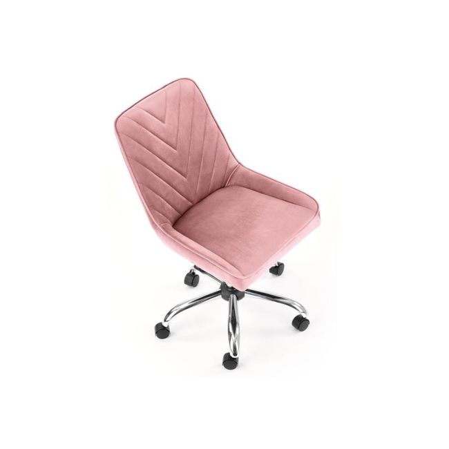 Scaun birou copii hm rico, ergonomic, stofa tip catifea, cadru polipropilena, inaltime reglabila, 100 kg, roz drm9682