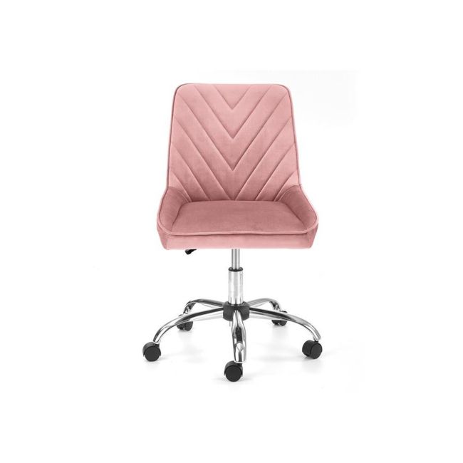 Scaun birou copii hm rico, ergonomic, stofa tip catifea, cadru polipropilena, inaltime reglabila, 100 kg, roz drm9682