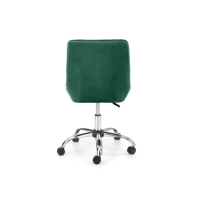 Scaun birou copii hm rico, ergonomic, stofa tip catifea, cadru polipropilena, pivotant, inaltime reglabila, 100 kg, verde drm9916