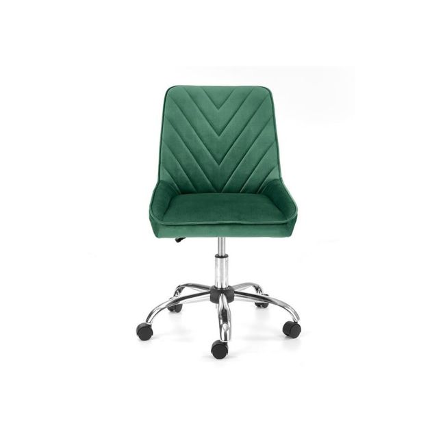 Scaun birou copii hm rico, ergonomic, stofa tip catifea, cadru polipropilena, pivotant, inaltime reglabila, 100 kg, verde drm9916