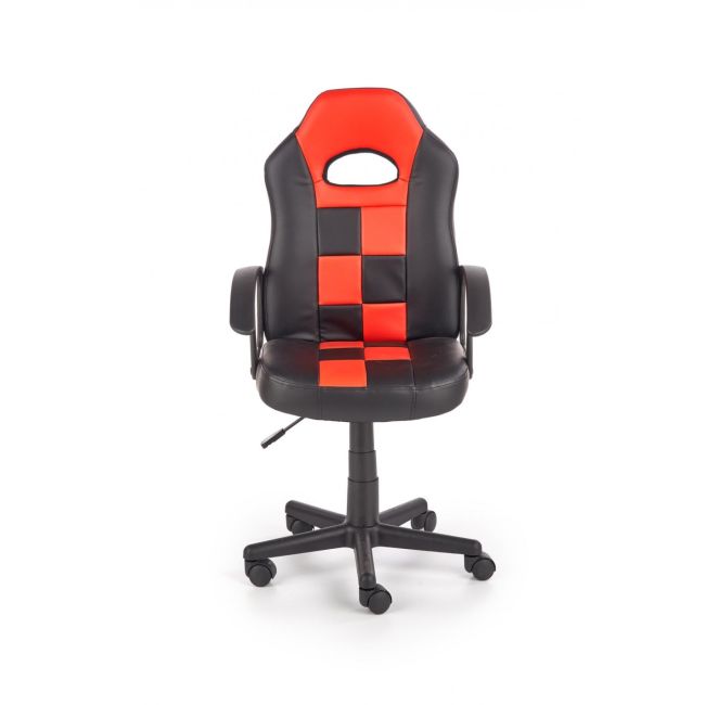 Scaun birou copii hm storm, piele ecologica, inaltime ajustabila, rotire 360 ˚, 100 kg, negru/rosu drm8866