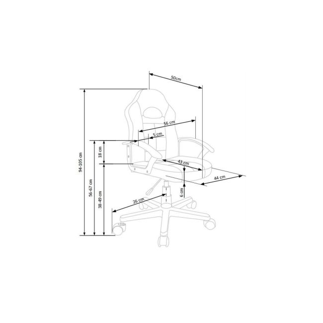 Scaun birou copii hm storm, piele ecologica, inaltime ajustabila, rotire 360 ˚, 100 kg, negru/rosu drm8866