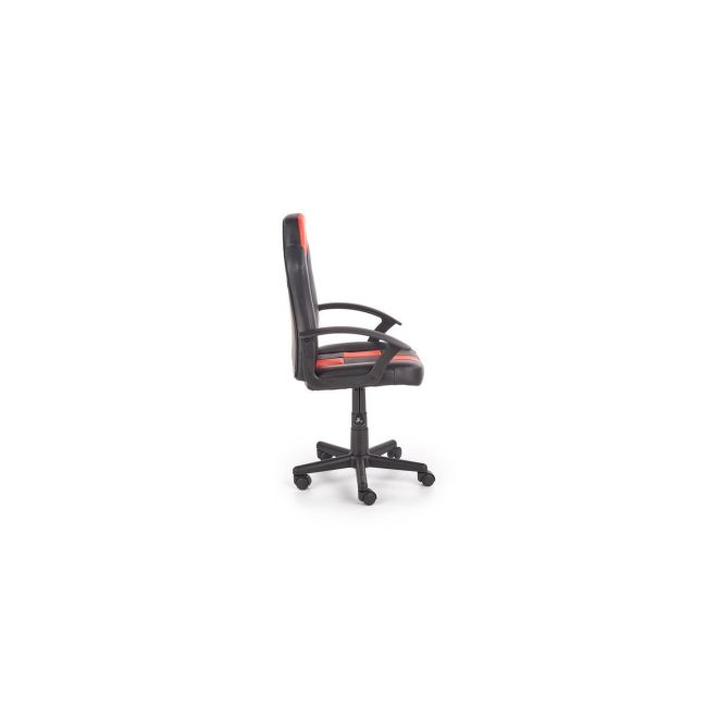Scaun birou copii hm storm, piele ecologica, inaltime ajustabila, rotire 360 ˚, 100 kg, negru/rosu drm8866