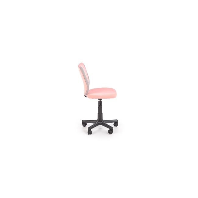 Scaun birou copii hm toby, ergonomic, cadru polipropilena, rotativ, inaltime reglabila, roti pivotante, 80 kg, gri/roz drm8855