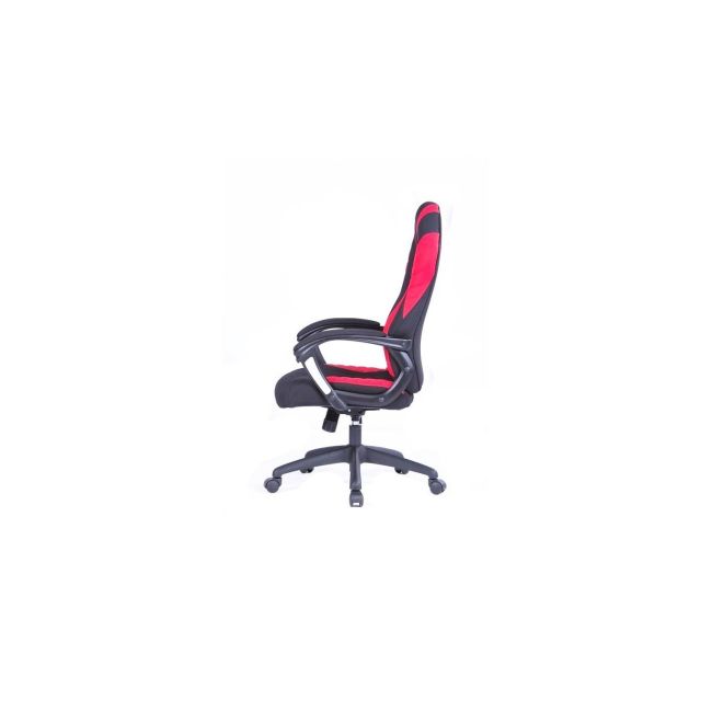 Scaun directorial hm sheriff, gaming, tapiterie stofa, inaltime ajustabila, mecanism de balans, cotiere incluse, 100 kg, negru/ rosu drm8799