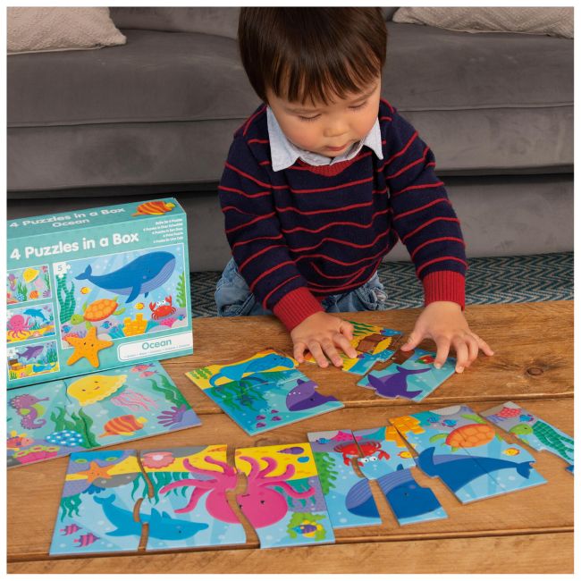 Set 4 puzzle-uri  - oceanul vesel (2,3,4,5 piese)