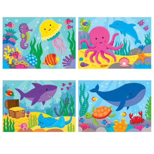 Set 4 puzzle-uri  - oceanul vesel (2,3,4,5 piese)