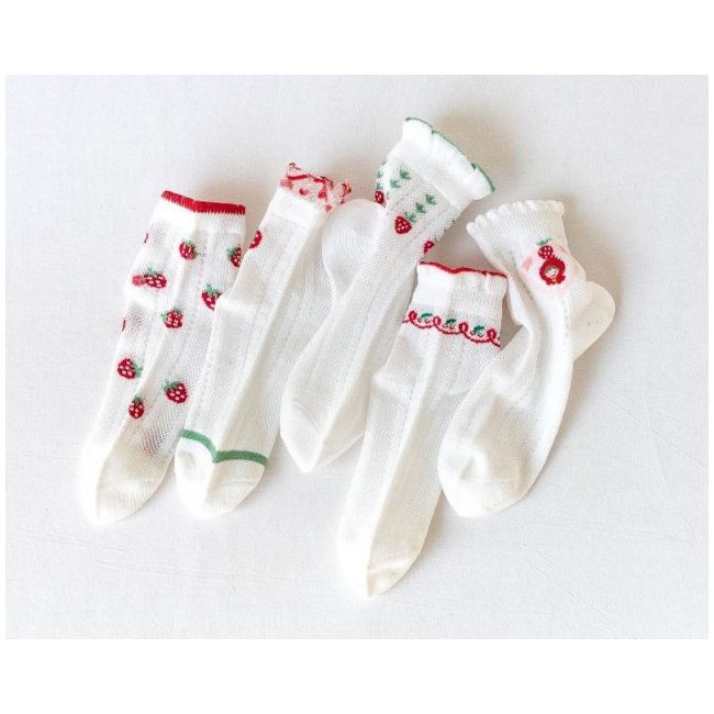 Set 5 perechi de sosetele pentru fetite - Capsunele AMSKK2022-136-C24