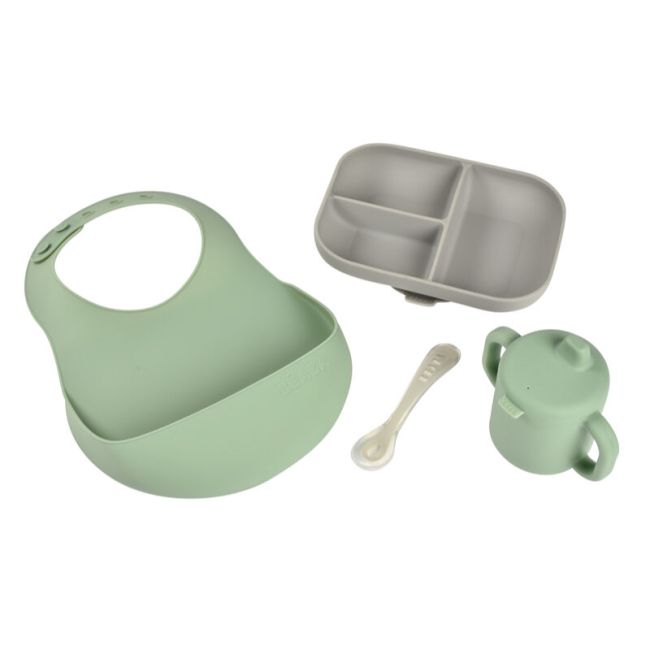 Set de masa silicon Beaba Essentials Grey/Sage Green ERFB913556