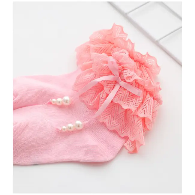 Sosetele roz cu perlute pentru fetite MDSKK237-c22