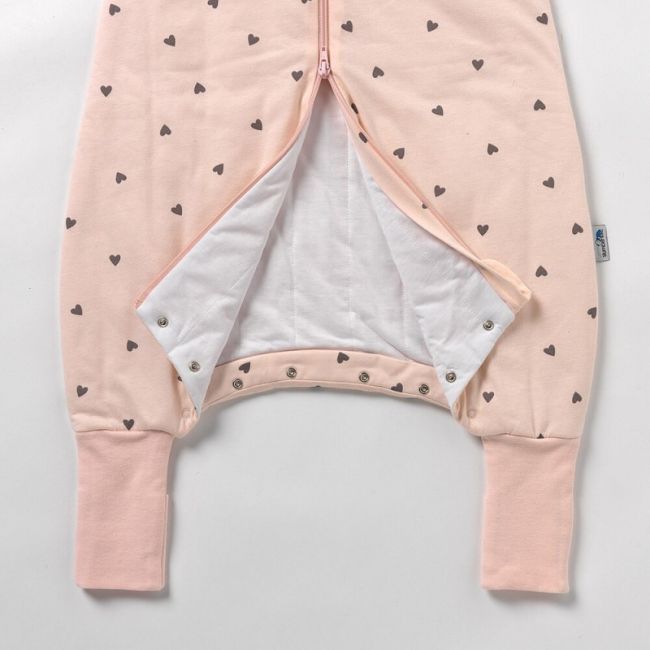 Sac de dormit cu picioruse si talpa antiderapanta Hearts 70 cm + manseta 1.0 Tog BBXCJ570-10FN