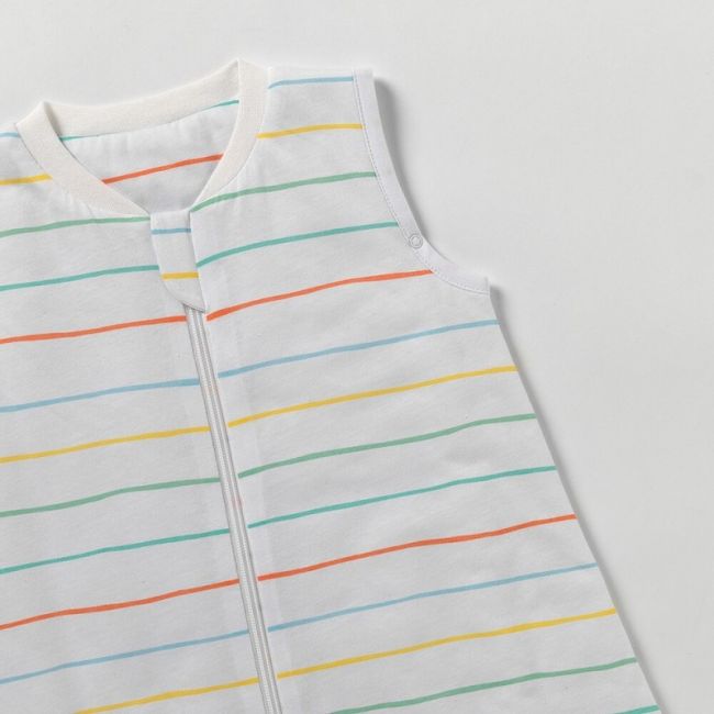 Sac de dormit cu picioruse si talpa antiderapanta Rainbow Stripes 130 cm + manseta 1.0 Tog BBXCJ586-10FN
