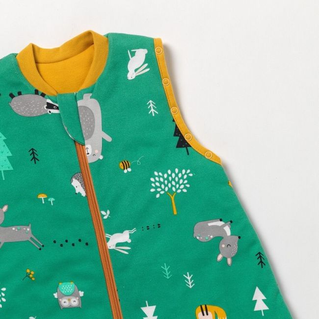 Sac de dormit cu picioruse si talpa antiderapanta Woodland Animals 120 cm + manseta 1.0 Tog BBXCJ955-10FN