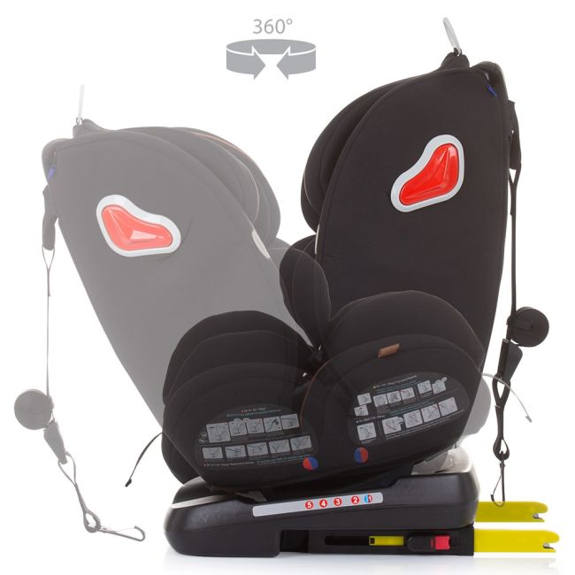 Scaun auto chipolino journey 0-36 kg ebony cu sistem isofix si sezut rotativ hubstkjr02301eb