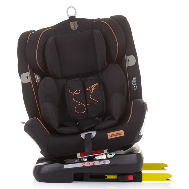 Scaun auto chipolino journey 0-36 kg ebony cu sistem isofix si sezut rotativ hubstkjr02301eb