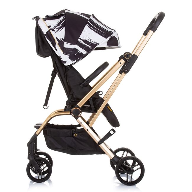 Carucior chipolino twister black white cu sezut rotativ hublktw02301bw