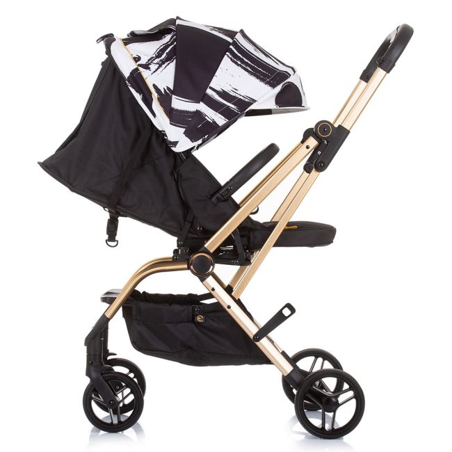 Carucior chipolino twister black white cu sezut rotativ hublktw02301bw