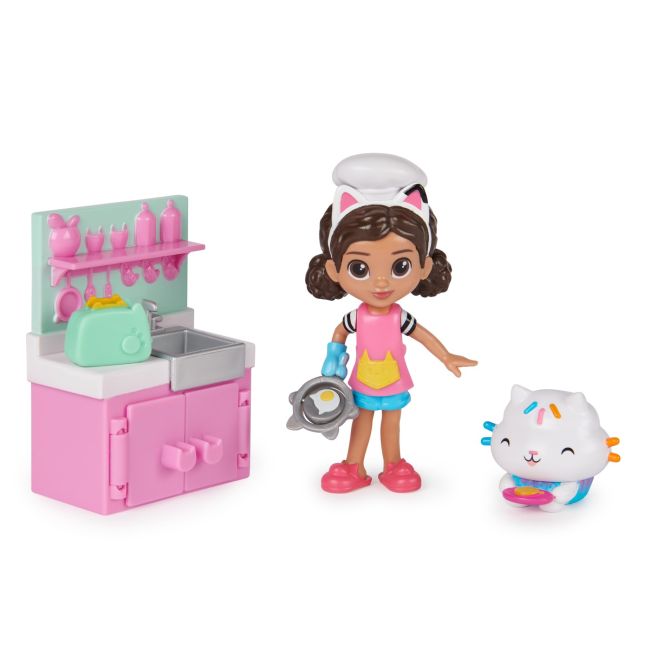GABBYS DOLLHOUSE SET PAPUSA 9.7CM CU PISICUTA BUCATARIA LUI GABBY VIV6060476_20133230
