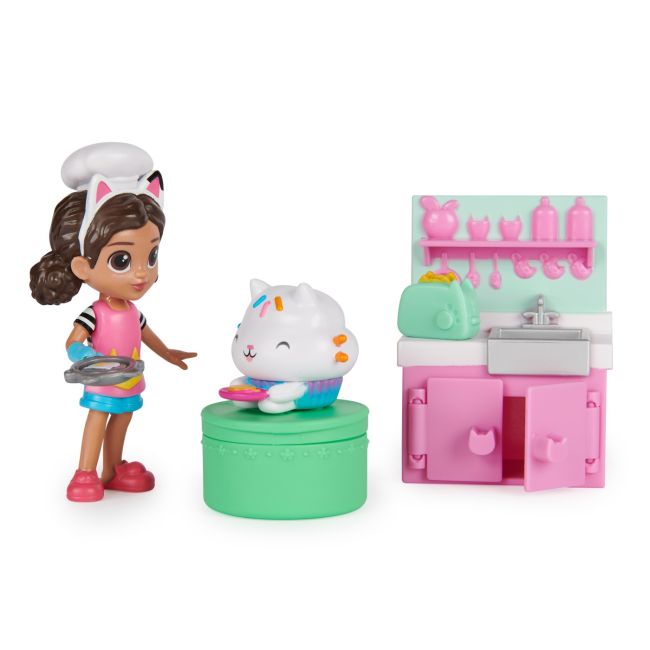 GABBYS DOLLHOUSE SET PAPUSA 9.7CM CU PISICUTA BUCATARIA LUI GABBY VIV6060476_20133230