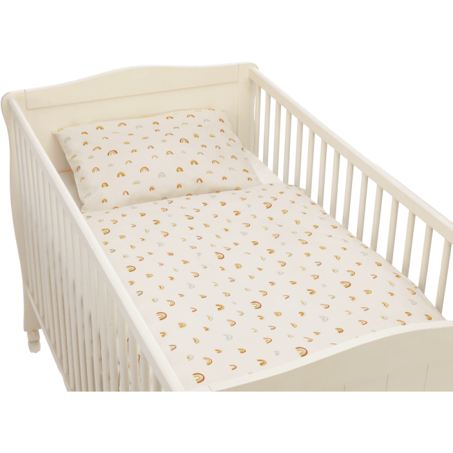 Lenjerie de pat  2 piese Rainbow bej Fillikid
