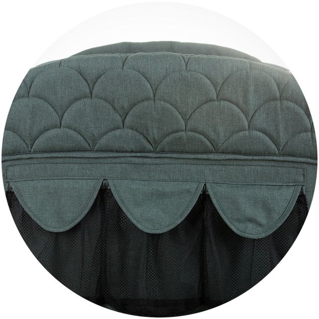 Patut pliabil chipolino merida aloe linen cu laterala culisanta hubkosimer0233al