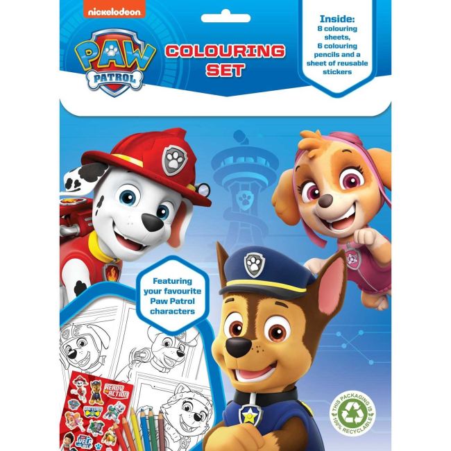 Set 8 fise de colorat cu 6 creioane Paw Patrol Colouring Set Alligator AB3231PWCS2 BBJAB3231PWCS2_Initiala